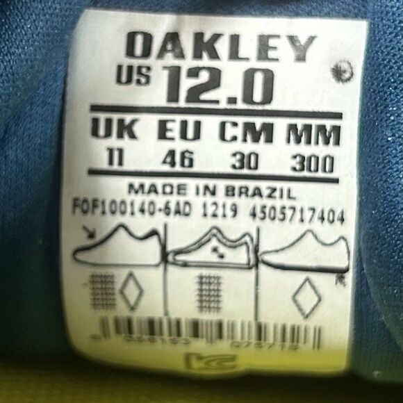 Oakley EV Zero Pattern Men’s Size 12 Lake Blue Athletic Running Shoes Used - Picture 13 of 13